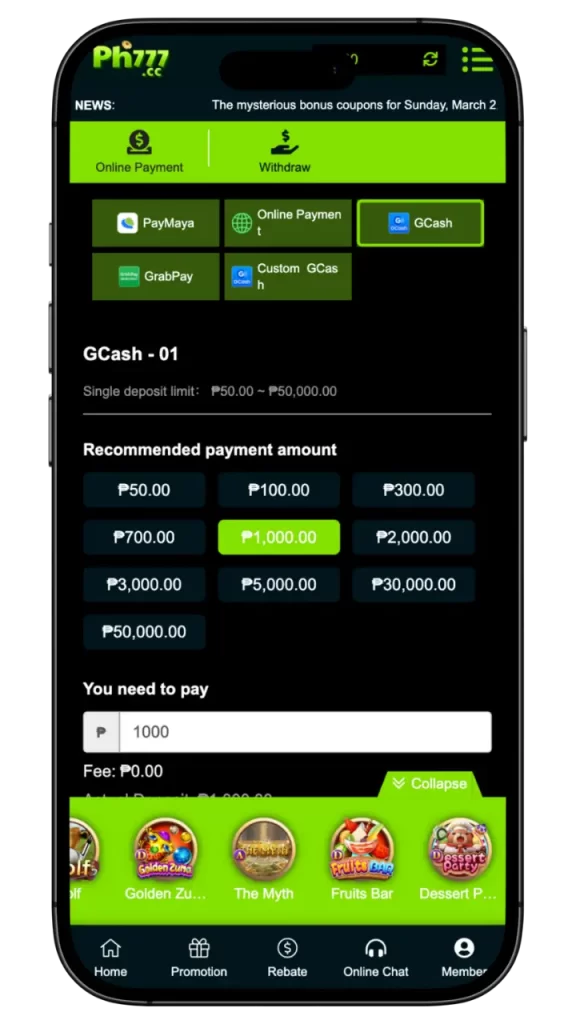 ph777 deposit gcash